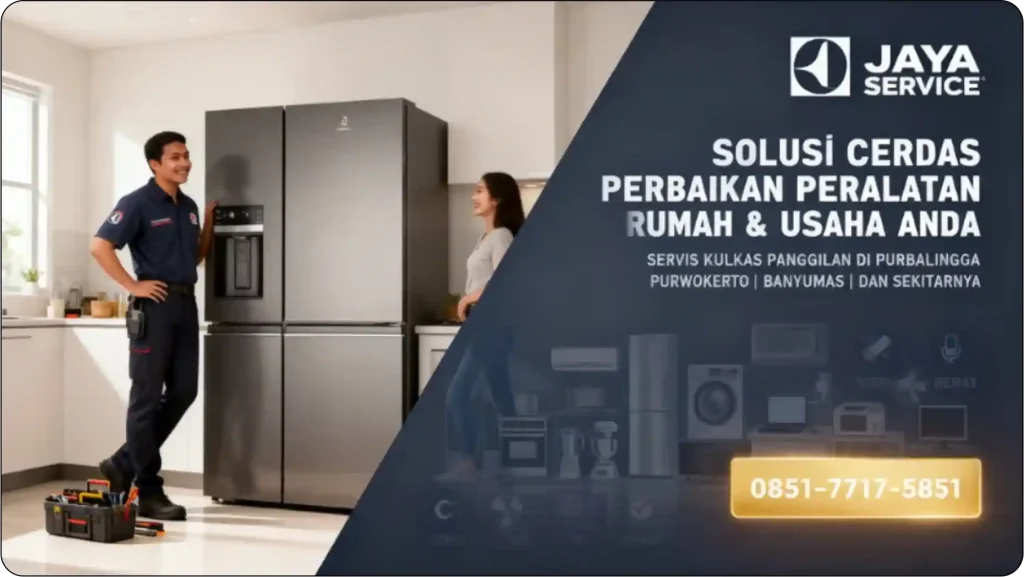 Pengisian freon kulkas oleh teknisi JAYA SERVICE Purwokerto Banyumas