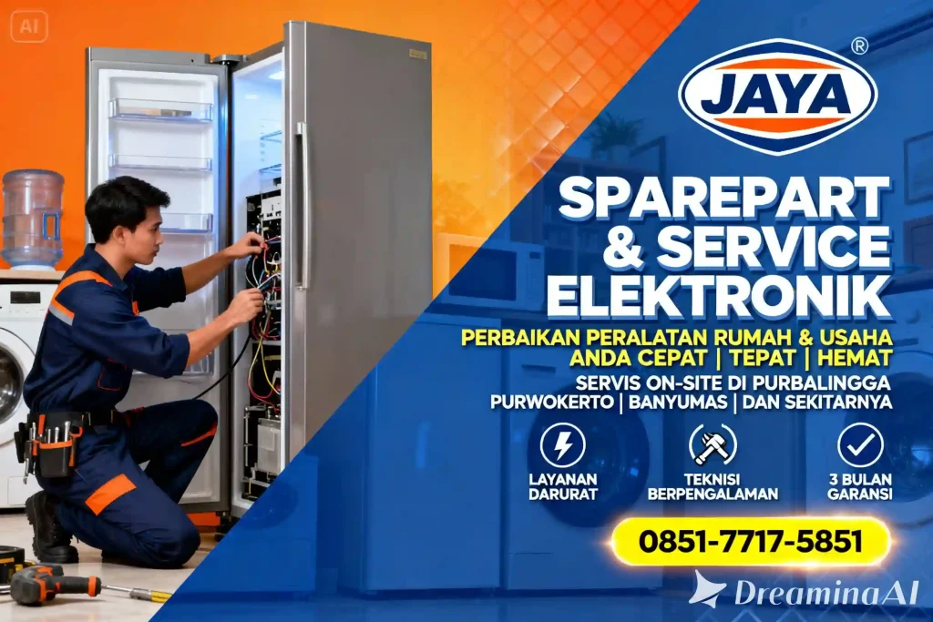 Teknisi Jaya Service memperbaiki elektronik rumah tangga