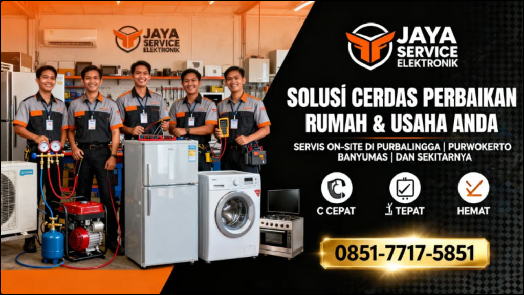 Teknisi Jaya Service memperbaiki elektronik panggilan di rumah pelanggan – service elektronik panggilan purbalingga terpercaya